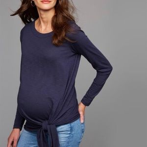 Ripe knot tie maternity long sleeve M